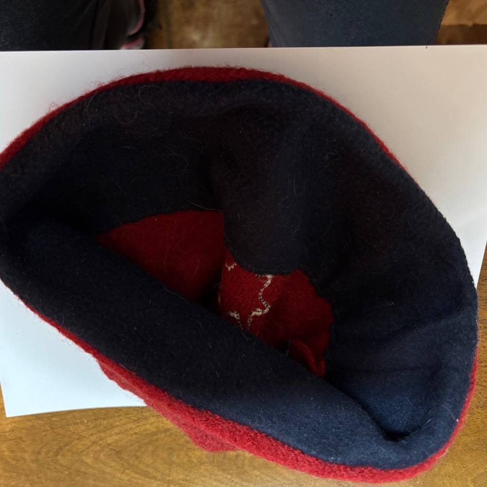 Red White and Blue Wool Beanie Hat - Picture 6 of 7